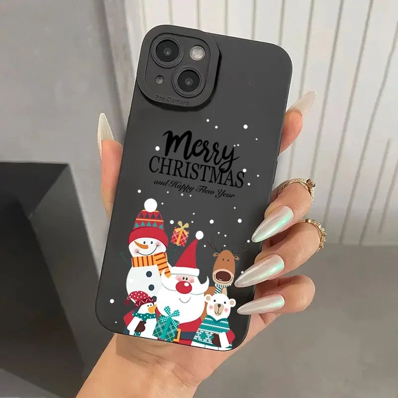 Product Image for Weihnachtsmuster stoßfeste matte Silikon-Hülle für iPhone, 5 / Für iPhone 16 Pro