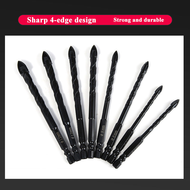 Product Image for Time er 4-Schneiden-Kreuzbohrer-Set, Erhalten Sie 1 gratis – 3 Sets (21 Stück) / 7 Stück (3 mm + 4 mm + 5 mm + 6 mm + 8 mm + 10 mm + 12 mm)