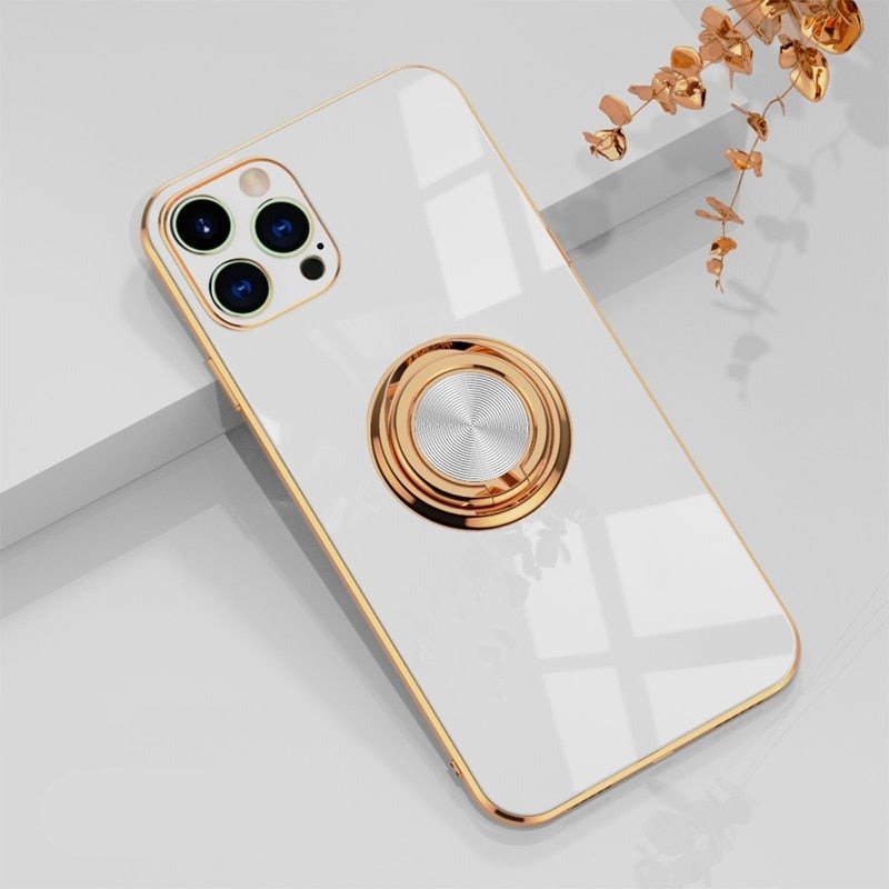 Product Image for Sandsberg | Noble iPhone-Hülle mit Metall-Ständer-Ring, iPhone 12 / Weiß