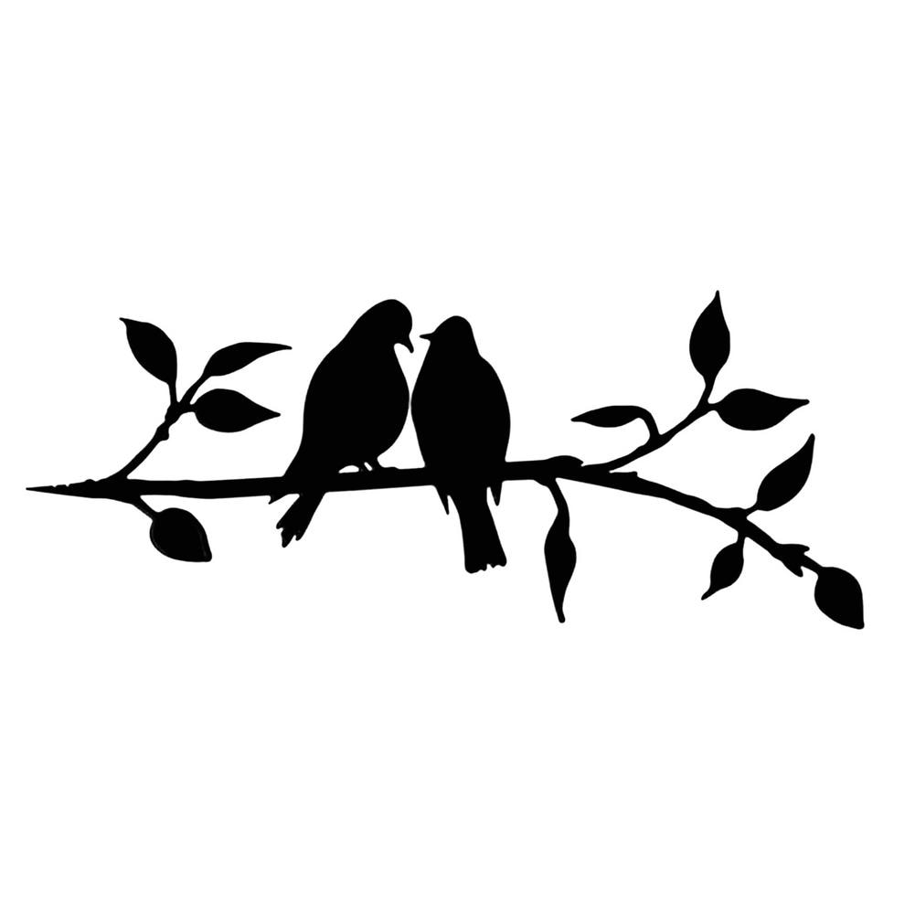 Product Image for Vogel Silhouette aus Metall für moderne Wohnkultur, Saatgut-Duo