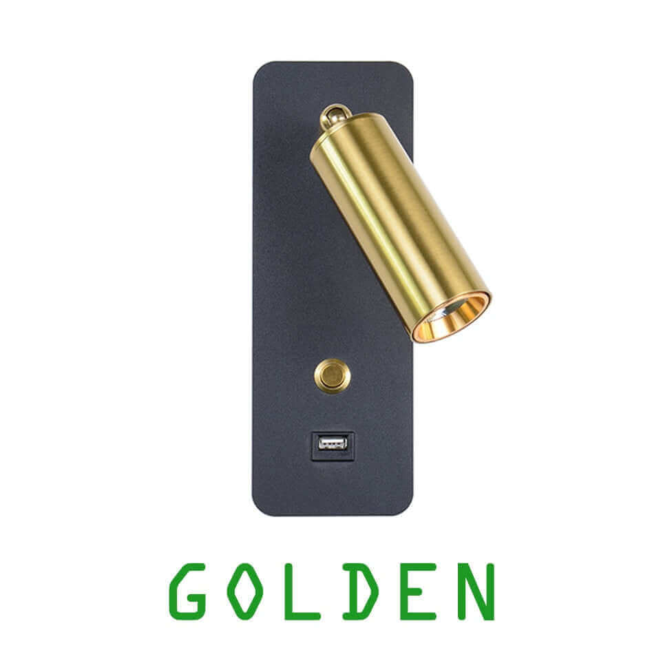 Product Image for Wandleuchte mit Schalter und USB-Stecker, Gold WA214A