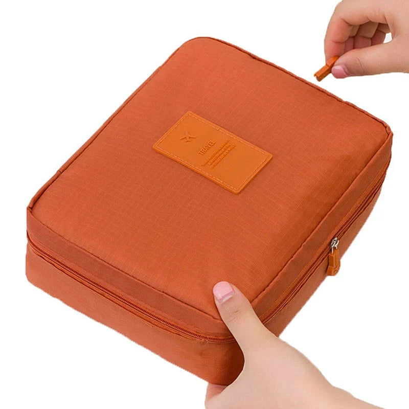 Product Image for Tote Kosmetiktasche für Frauen Doppelt Reißverschluss Make-up Tasche Toilettenartikel Aufbewahrungstaschen Reisekit Damen Schönheitstasche Neceser 