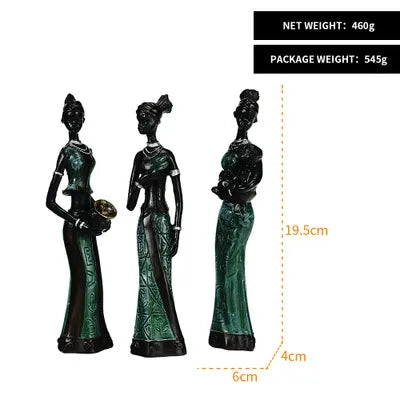 Product Image for Wohnkultur Dekorative Statuen Skulptur Haus Wohnungsdekoration Wohnzimmer Schwarze Volkskunst Individuelle Puppe Drei-teilige Kunsthandwerksstücke aus
