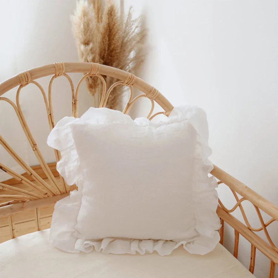 Product Image for Sandsberg | 100% Leinen Rüschkissenbezüge, Weiche und Bequeme Kissenbezüge, Wohnkultur Sofakissen, Wohnzimmer Couch Ornament, Weiß / 51X76CMX1STÜCK