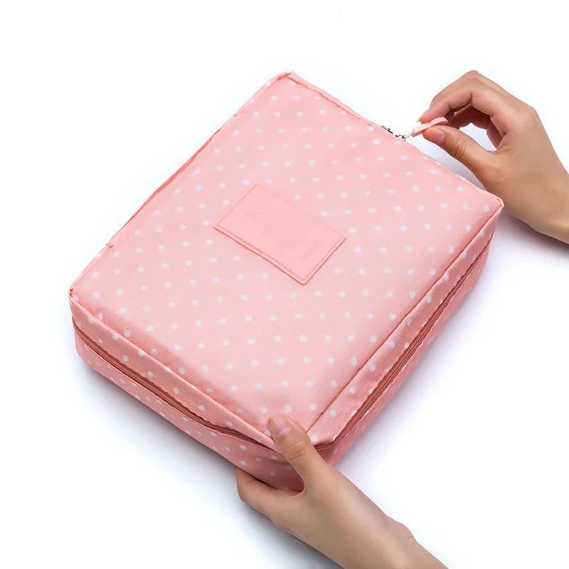 Product Image for Tote Kosmetiktasche für Frauen Doppelt Reißverschluss Make-up Tasche Toilettenartikel Aufbewahrungstaschen Reisekit Damen Schönheitstasche Neceser 