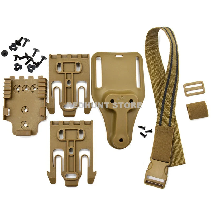 Product Image for Taktisches Drop-Leg-Holster QLS 19/22 – Mid-Low-Gürtel Universelles Pistolenholster mit elastischem Oberschenkelband für die Jagd, Set3 TA