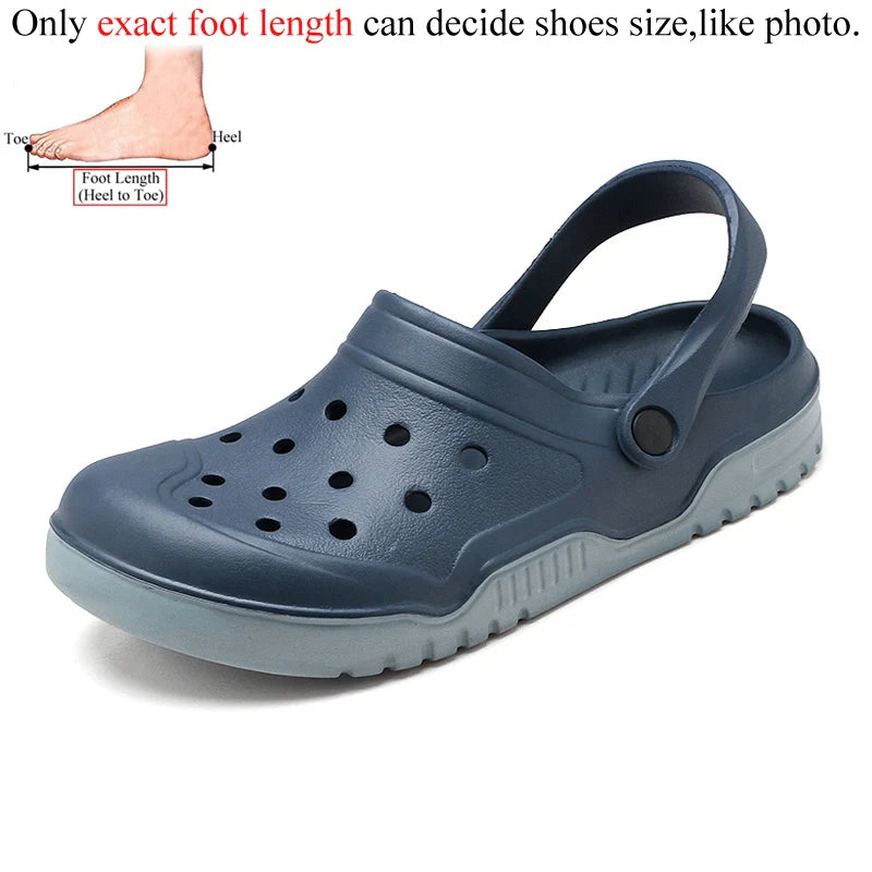 Product Image for Sehr breite Sommer Männer Clogs Gummi Strand Sandalen Hombre Playa Garten Schuhe Cholas, Marine / 13