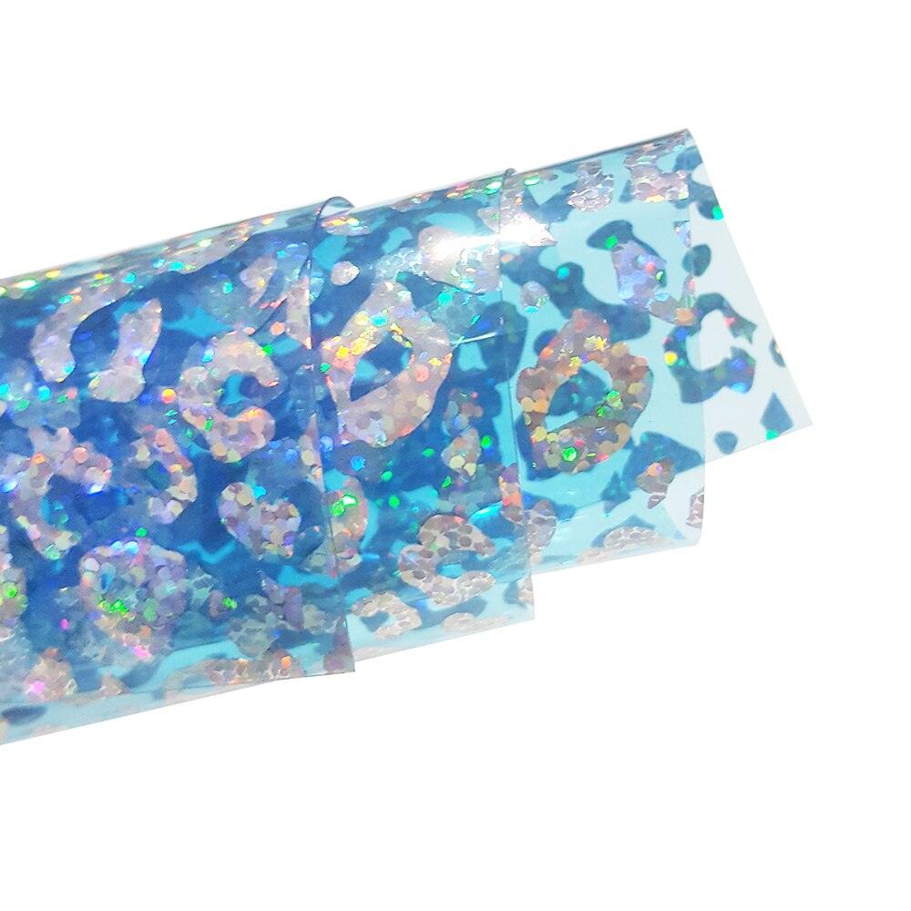 Product Image for Sandsberg | Glänzende Stern- und Herz-PVC-Bastelbögen für künstlerische Kreationen, hellblaues Leopard