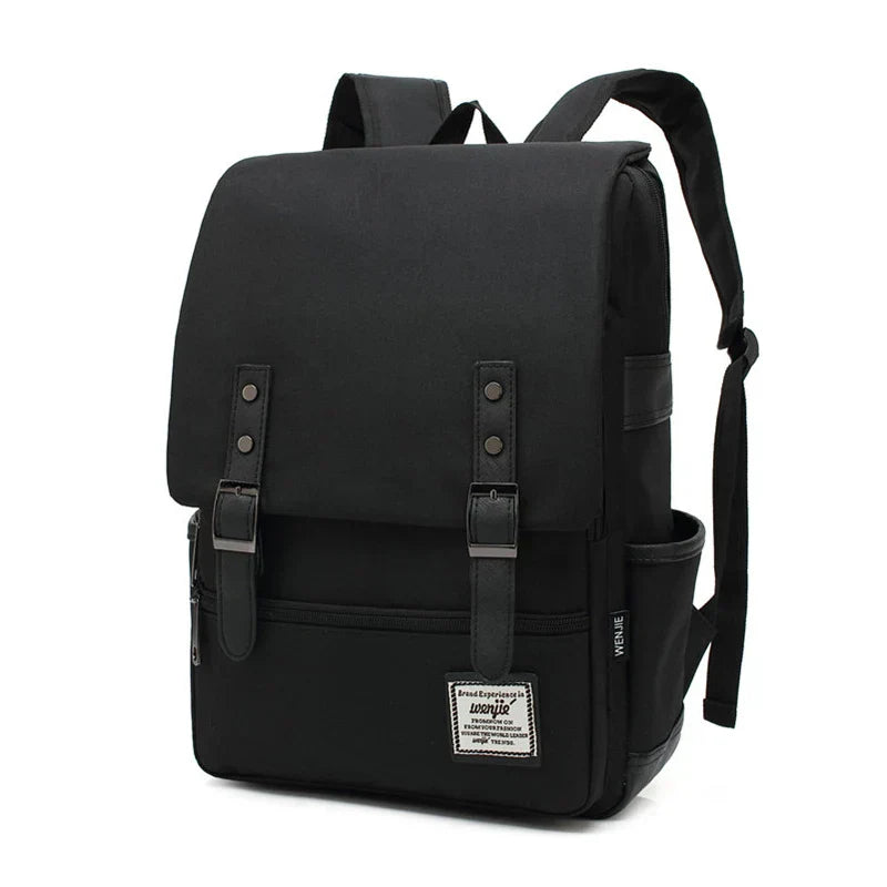 Product Image for Vintage Oxford Rucksack - Stilvolle Vintage Oxford Rucksack für Abenteuerlustige Studenten und Reisende, Total Schwarz