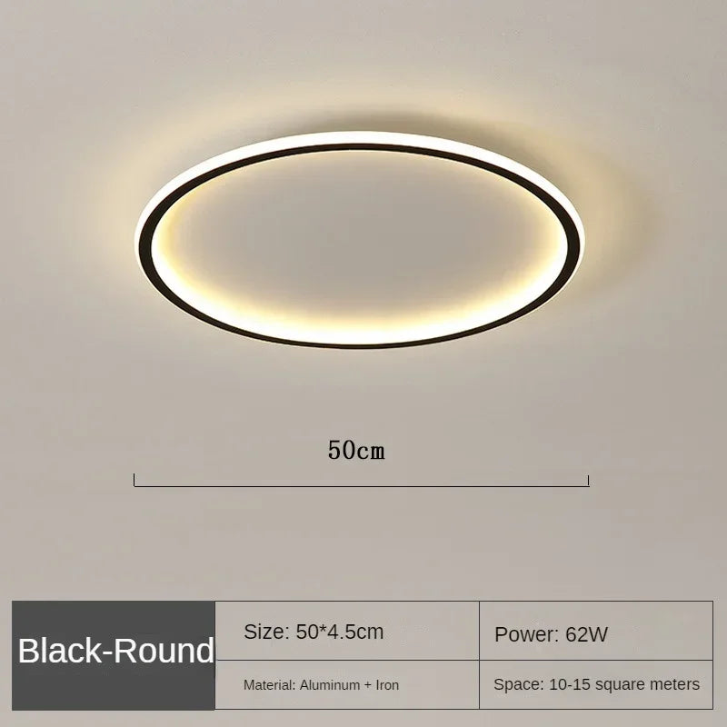 Product Image for Sandsberg | Skandinavische Ronde Plafondlamp - NordicGlow, 50cm Schwarz / Stufenlose Dimmung (mit Fernbedienung)
