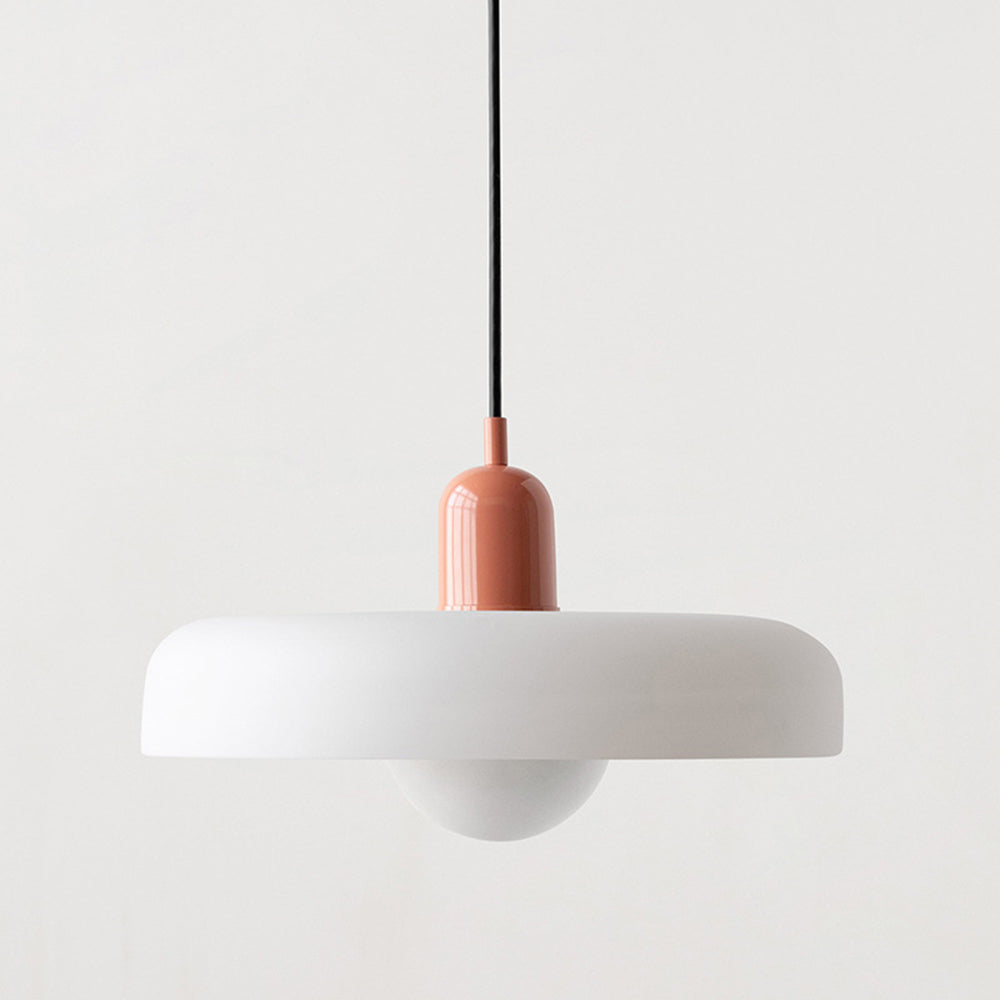 Product Image for Sandsberg | Bunte Pendelleuchte im Bauhaus-Stil - StiloGlas, Rosa / Weiß / 25 x 18 cm