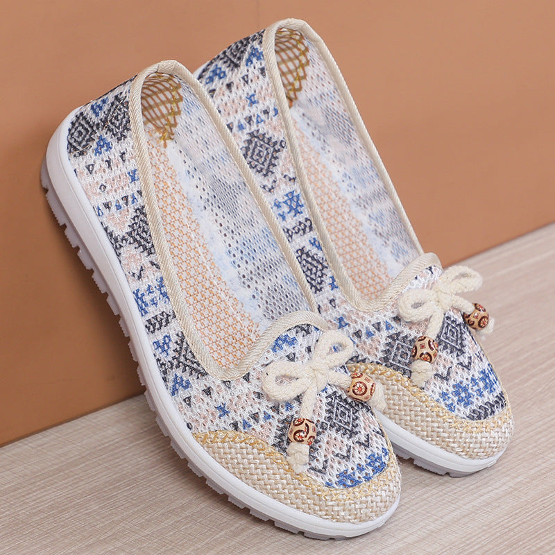 Product Image for Weiche Sohle, rutschfeste Loafer, lässige Webschuhe, Blau / 7,5 (9,65 Zoll)