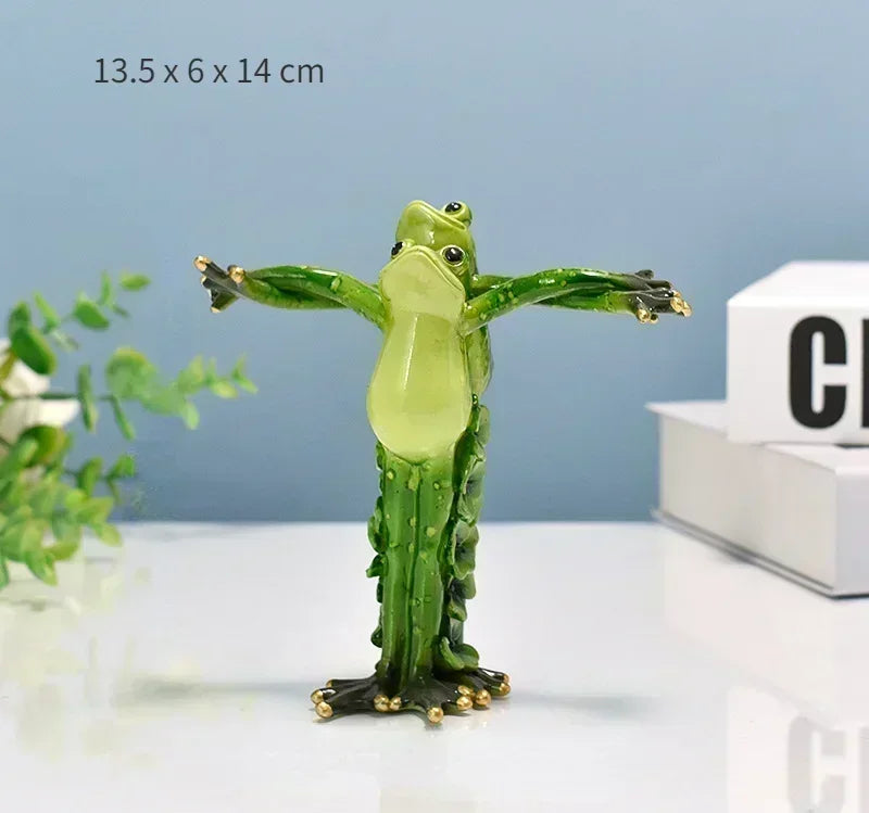 Product Image for Yoga-Frosch-Figuren, Prinz-Frösche, Paar Frösche, Sport, langbeinige Frösche, Desktop-Ornamente, Kunstharz, Kunsthandwerk für Heimdekoration, H