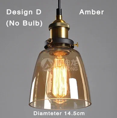 Product Image for Vintage Essglas Hängend Russland Loft Luminaire Moderne Schlafzimmer Pendelleuchte, Amber Design D