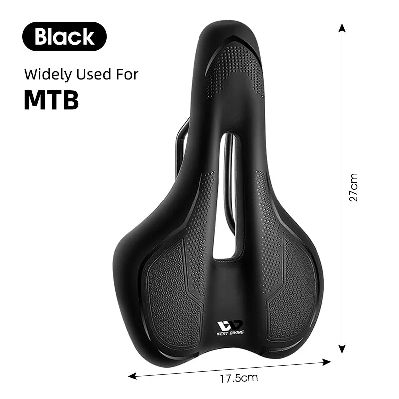 Product Image for WESTBIKING | Dicke Fahrradsattel | Bequemer Stoßfester Fahrradsattel | Rutschfest, Schwarz