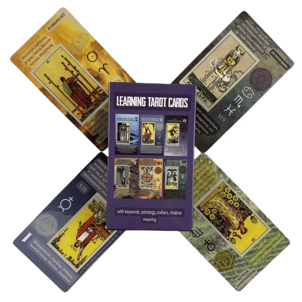 Product Image for Sandsberg | 1 Box Die Lichtseher Tarotkarten, 78-Karten Vollfarb-Tarotset für Tarotlesungen, Wahrsagerei, Divination Brettspielkarten, TAROT 5