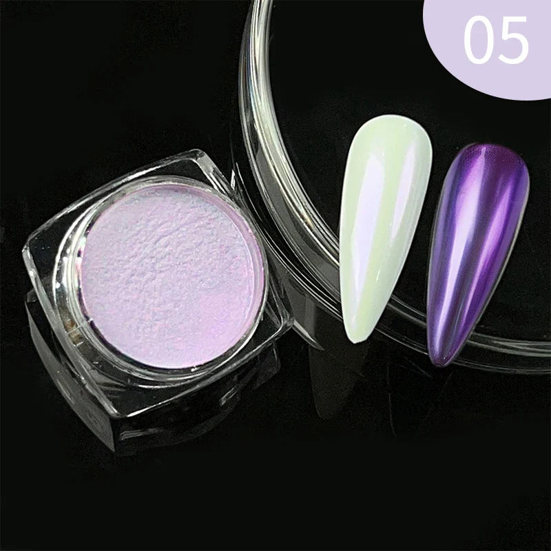 Product Image for Sandsberg | Aurora Pearl White Nails Glitter Dust Chrome Gradient Rubbing on Powder Mirror Reflective Magnetic Pigment Nagelkunst Dekorationen, 56053-