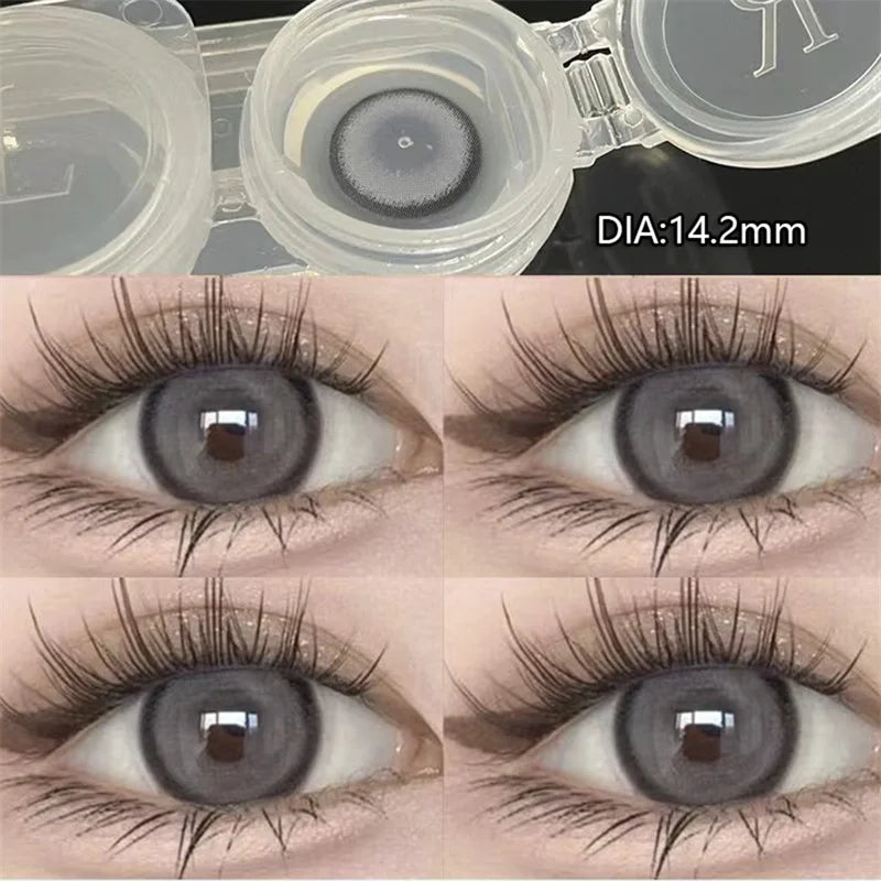 Product Image for Sandsberg | 2Stk Natürliche Augen Schwarze Kontaktlinsen für Augen mit Myopie Rezept Kreis Weiche Farbige Große Durchmesser 14,5mm Linse, Chuanzi Ash 