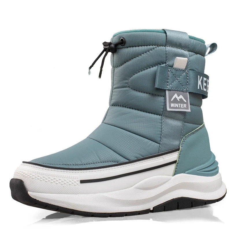 Product Image for Winterstiefel Damen Mehrfarbig Schnee Verdickt Warm Und Rutschfest Paar Plüsch Wasserdicht Legere Winter Schuhe, Frauen blau grün / 43 Einlage 26,5 cm
