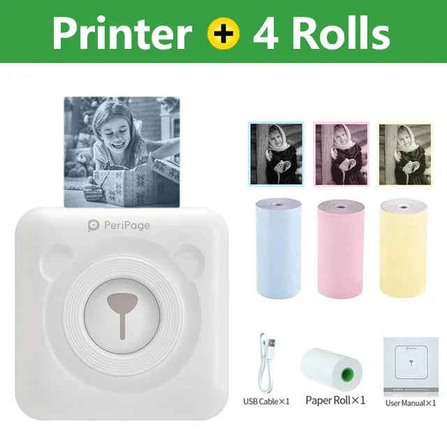 Product Image for Tragbare Photo- und Etikettendrucker PeriPage A6 - Thermo Selbstklebender Drucker für Etiketten und Aufkleber, Kompatibel mit Mobile, W Add 3R Farbe
