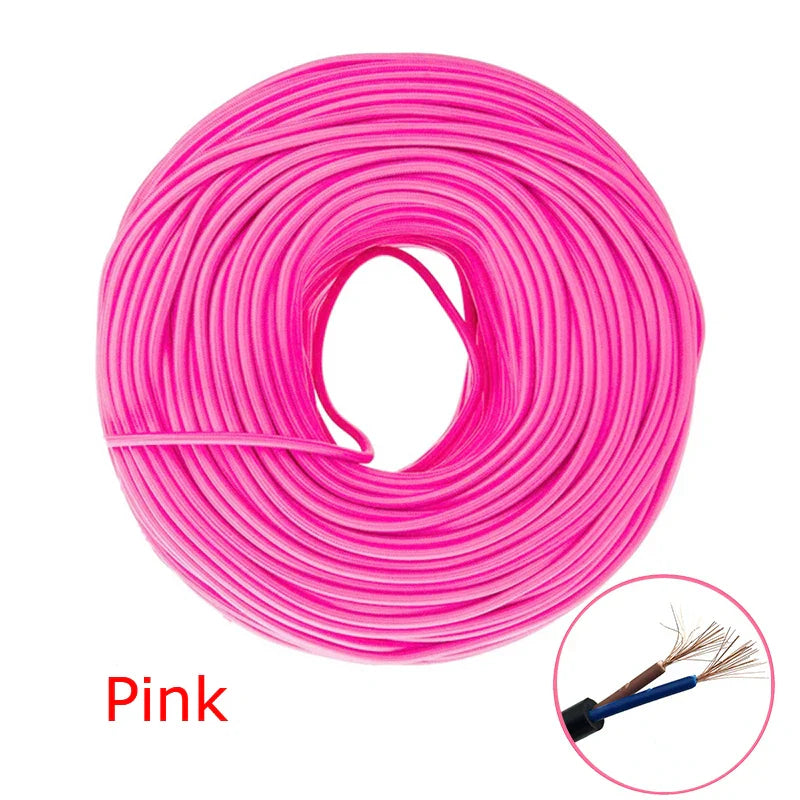 Product Image for Vintage Stoff Geflochtene Elektrische Draht – 2 Ader 0.75mm² Textil Flex Kabel für Edison Lampe & Retro Beleuchtung (2m-10m), Rosa / CHINA / 5m