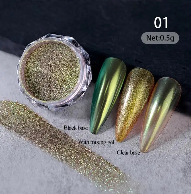 Product Image for Sandsberg |1Jar Aurora Chameleon Schneeflocke Ultra-Dünn Iridescent Nagelsequins Holographisch Opal Lidschatten Eis Glitter Nagel Chameleon Flakes, 