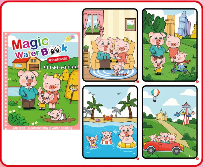 Product Image for Sandsberg | Magisches Wasser-Malbuch mit Stift, Schweine