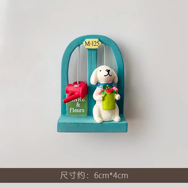 Product Image for Sandsberg | 3D Kühlschrankmagnet Welpe Cartoon Katze und Hund Kühlschrankaufkleber Antidiebstahl Eingangs Tür Dekorativ Magnetisch Kreativ Nachricht, 