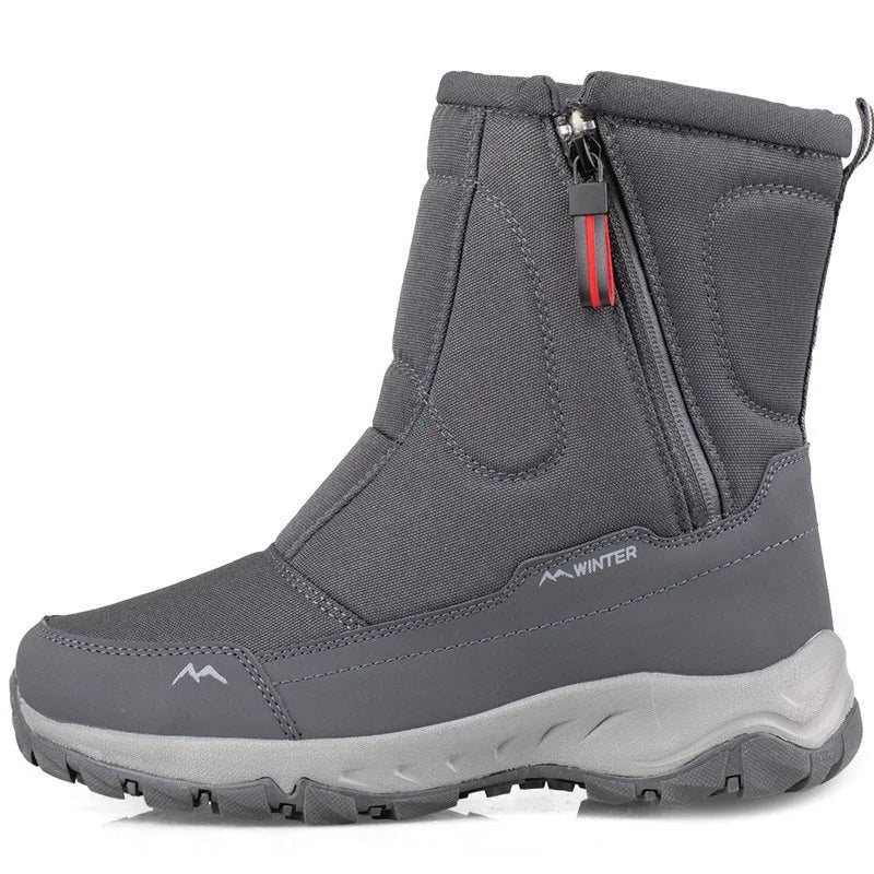 Product Image for Wasserdichte Herren Damen Schneestiefel Hohe Top Knöchel Winter Plattform Warme Plüsch Schuhe Outdoor Rutschfest, grau-mann / 36
