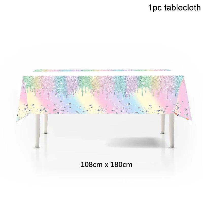 Product Image for Sandsberg Iridescent Diamond Einweg-Geschirrset Pappteller Becher Servietten Mädchen Kinder Geburtstagsparty Dekoration Supplies Baby Shower, 1 Stück 