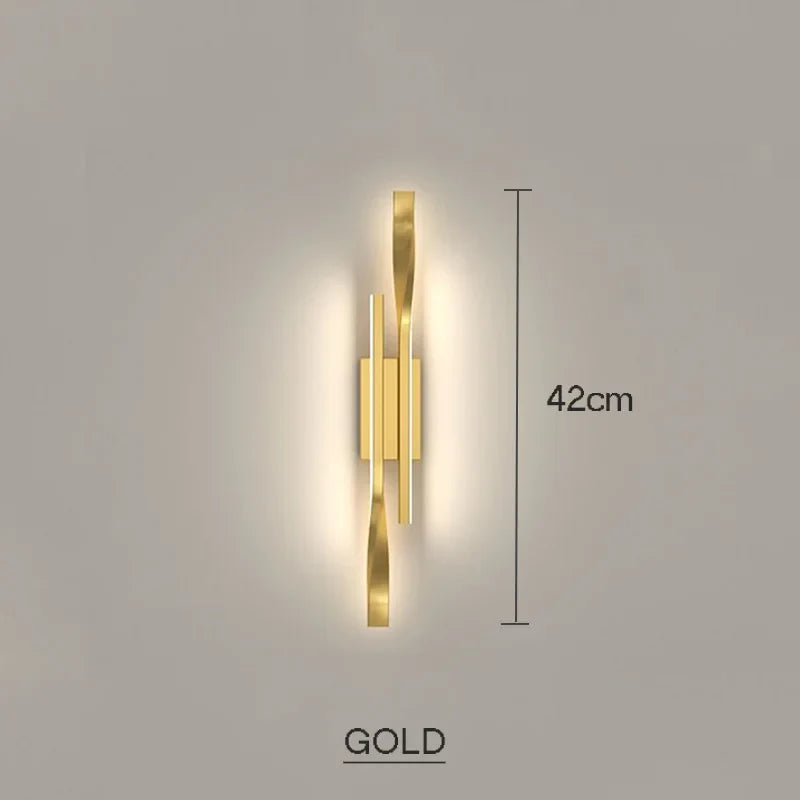 Product Image for Wandlampen: 12W LED Wandleuchte in Schwarz/Gold. Perfekt für Wohnzimmer, Schlafzimmer, Nachttisch, Flur. AC96V-260V, Gold / Warm Weiß