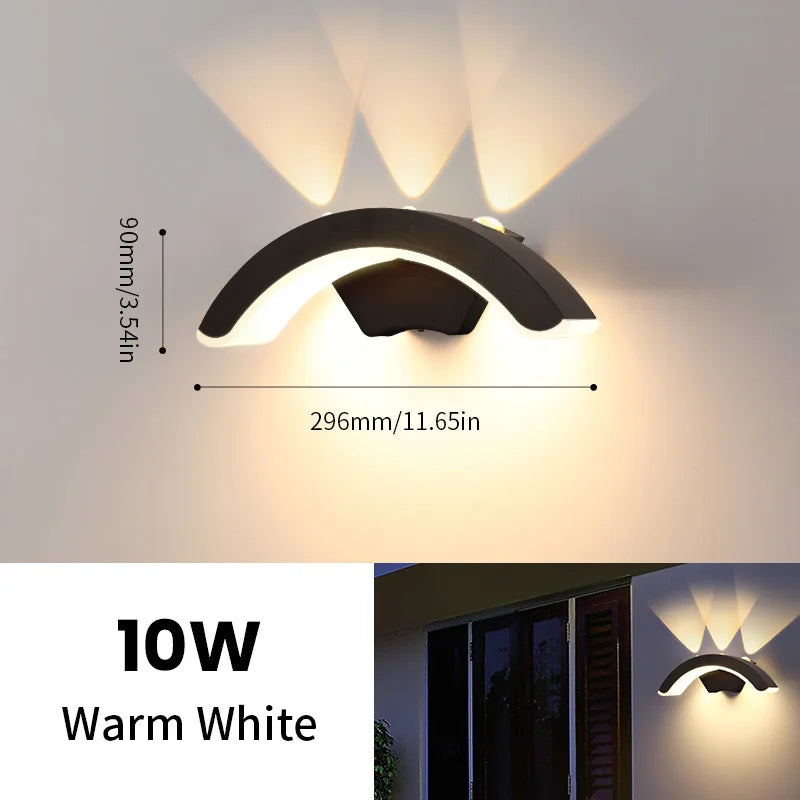 Product Image for Wasserdichte Outdoor-LED-Wandleuchte – 10W Moderne Außenwandleuchte für Straßen-, Veranda-, Garten- und Fassadenbeleuchtung – IP66 wasserdicht, AC85-