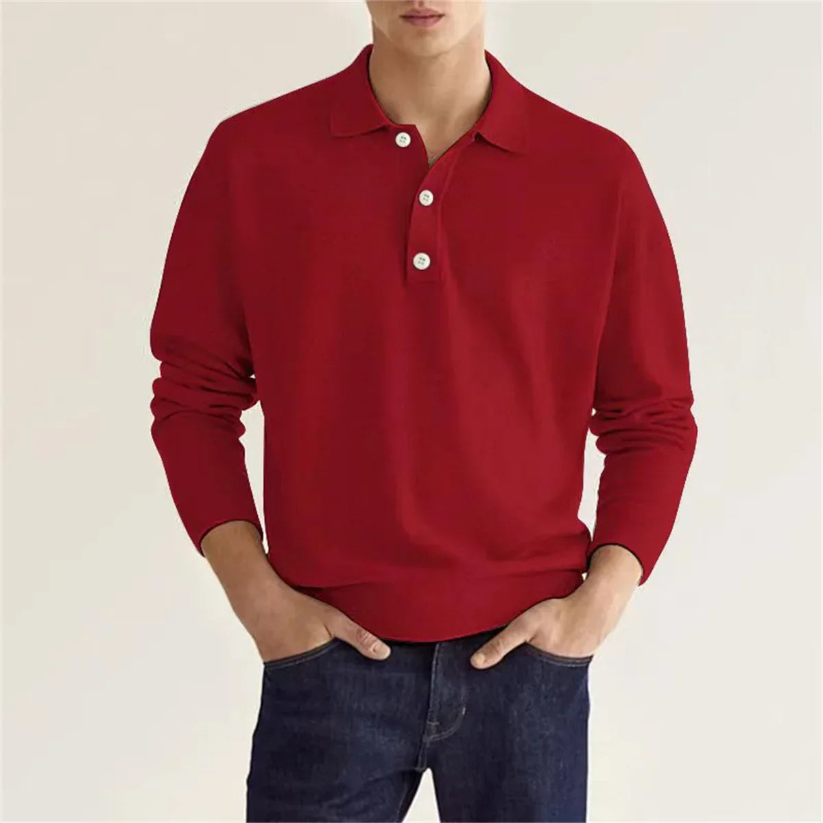 Product Image for V-Ausschnitt Poloshirt, weingelbrot / M