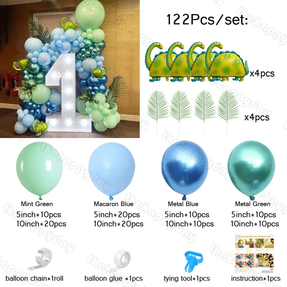 Product Image for Sandsberg | 1SET Dinosaurier Ballon Garland Bogen Kit Dschungel Tier Folienballons Safari Palmblatt Geburtstags Baby Shower Party Dekorationen, NO.4 