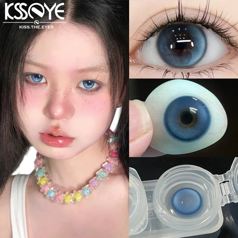 Product Image for Sandsberg | 1 Paar Heißverkaufte Bunte Pupillen für Augen mit Grad 0~-8,00 Grad Blaue Natürliche Schöne Pupillen Modische Farbmakeup, Schwanensee Blau