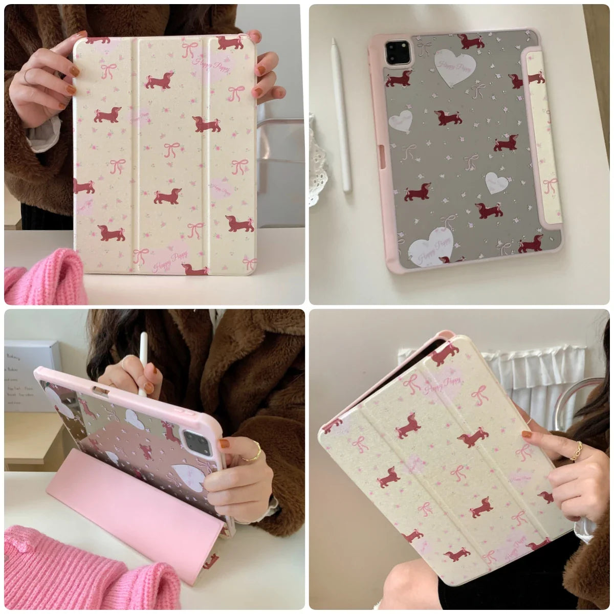 Product Image for Sandsberg | Für iPad 11 Zoll 2025 2024 Air Pro 11 12,9 13 M3 M4 Hülle 9,7 10,2 5. 6. 7. 8. 9. 10. Generation Cover Air 5 4 3 10,9 Hülle, Pink Ribbon 