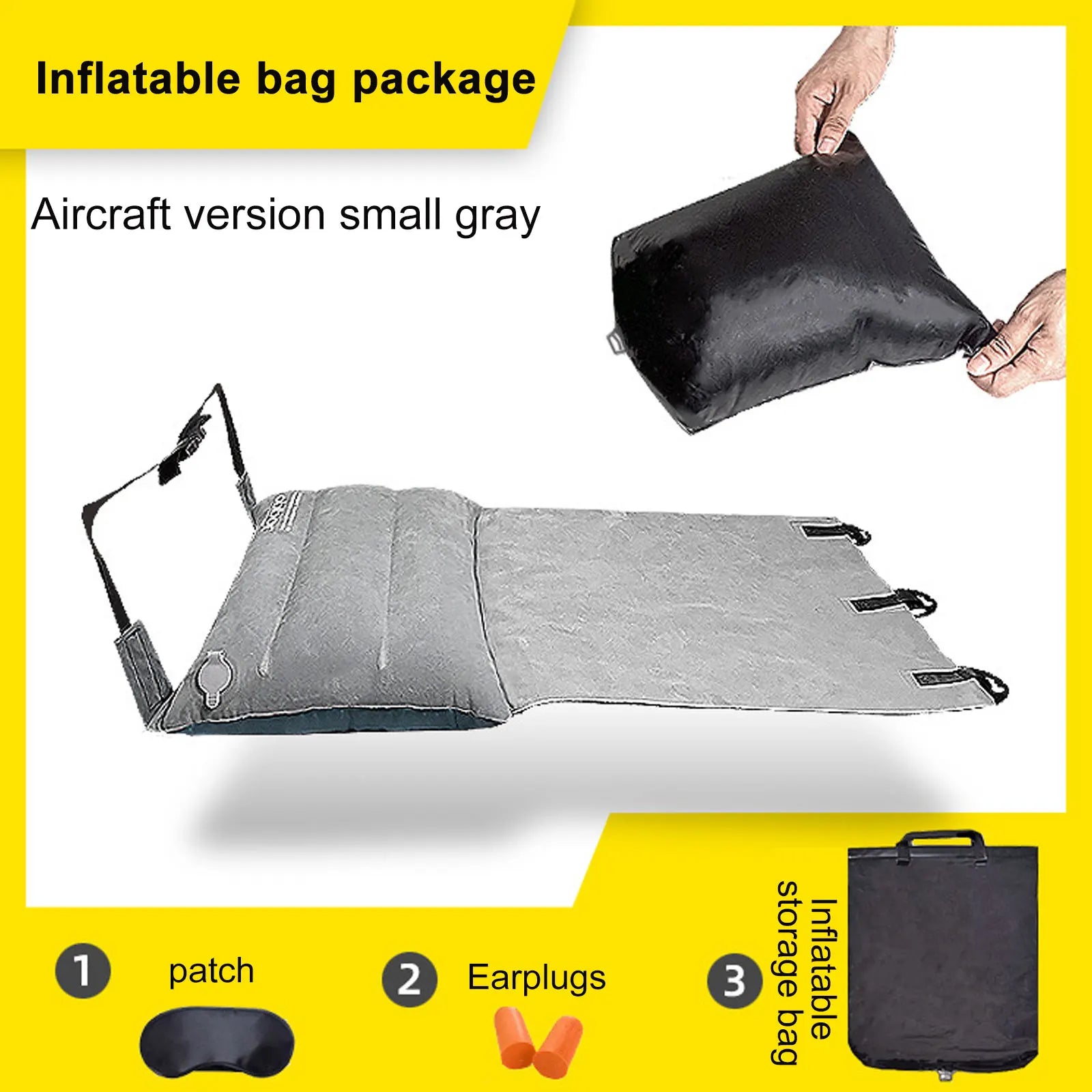 Product Image for Verstellbare Fußstütze Hängematte - Tragbares aufblasbares Bett für Auto, Zug, Flugzeugreisen, Camping - Bequeme Auto-Matratze für Babys und 