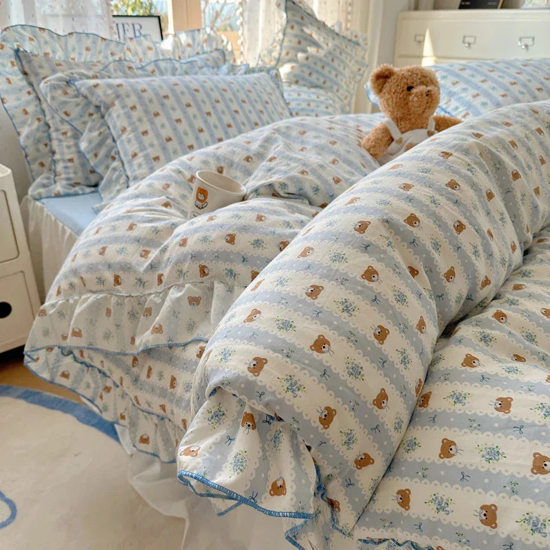 Product Image for Sandsberg | Süßes Druck Bettlaken Set Mädchenzimmer Bettwäsche Set Einzel-/Doppel-/Queen-/King-Size Bettwäsche Set Weiche Bettwäsche sábanas para cama