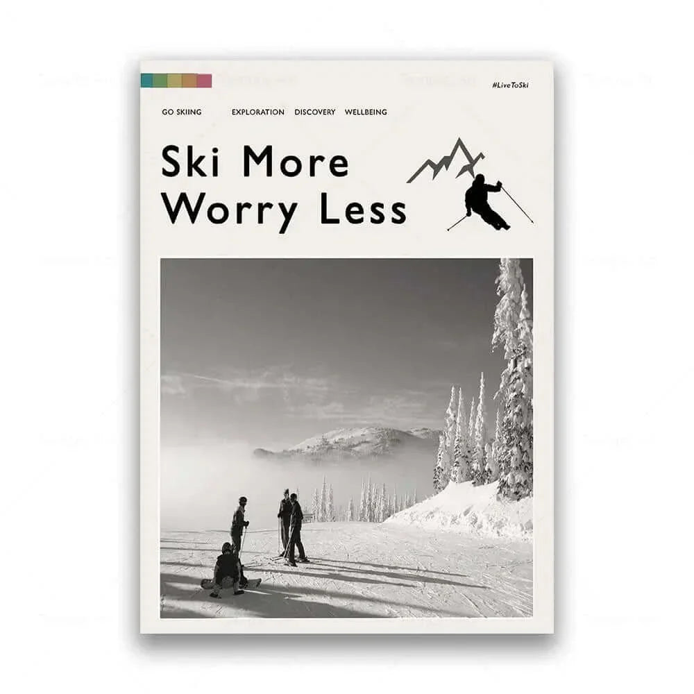 Product Image for Ski More Worry Less Poster Kollektion, 6 / 40x60cm ohne Rahmen