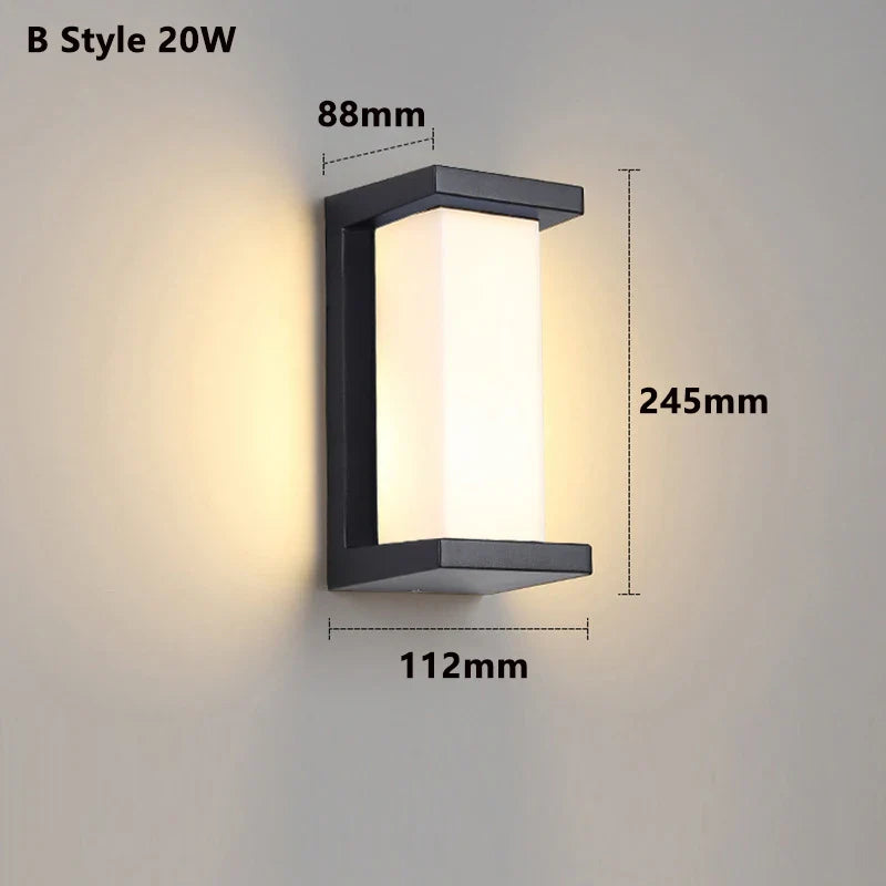 Product Image for Sie Ihre Sicherheit und Stil im Freien: Die LED-Außenwandlampe mit Bewegungssensor, Kaltweiß 6000K / B Stil NO Sensor / CHINA | 20W