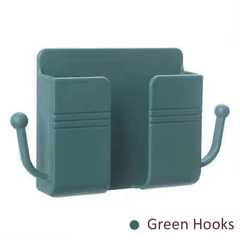 Product Image for Wandmontierte Organizer Aufbewahrungsbox Fernbedienungen Schlüssel Mobiltelefon Steckdose Multifunktionale Heimregale Ohne Bohren Unterstützung, Grün