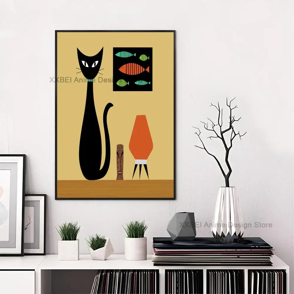 Product Image for Space-Age Atomic Cat Premium Canvas-Poster, z9 / 21x30cm Kein Rahmen