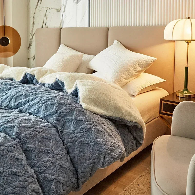 Product Image for Sandsberg Tafu Velvet Wärme Winter Bettbezug Decke Dual Use Kunstkaschmir Steppbettbezug Weiche Wärme Korallenvlies Komforterbezug, 8 / 150x200cm (