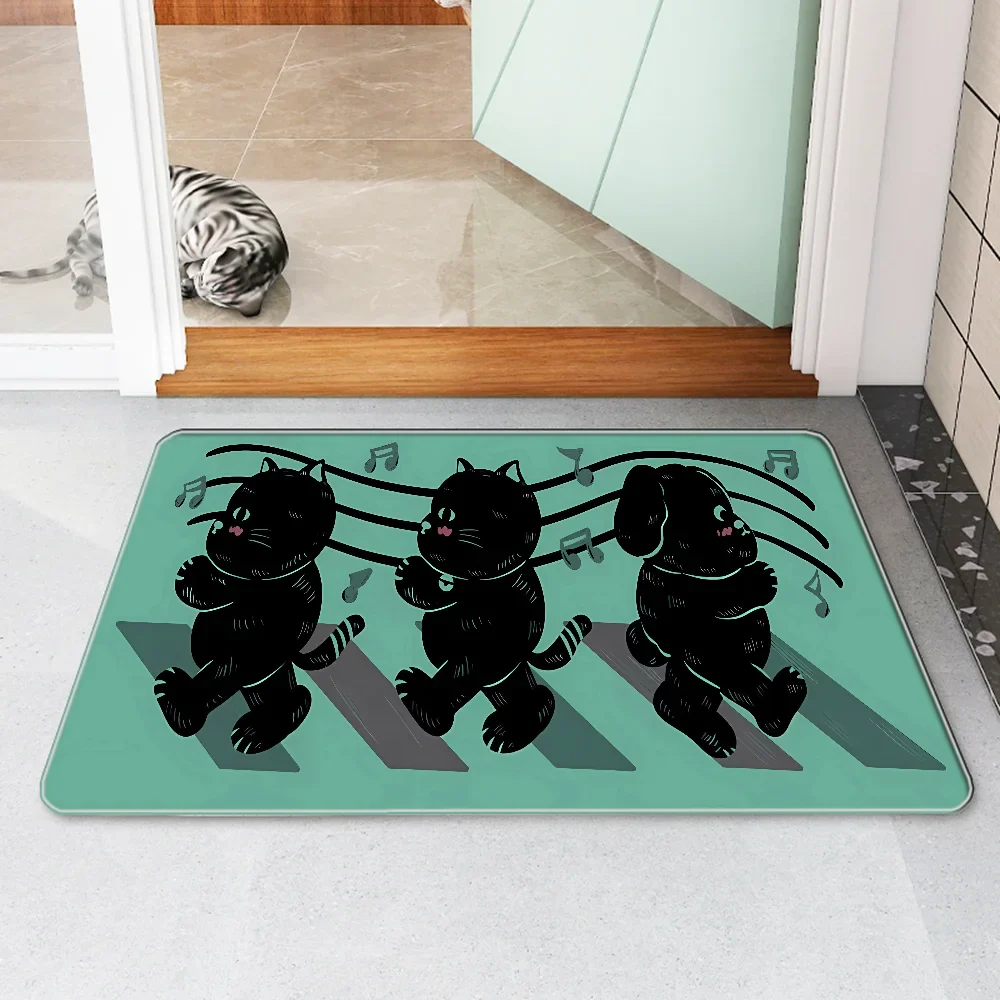 Product Image for Teppich Schwarze Katze Fußmatte Eingang Fußmatte Kawaii Teppich Wohnzimmer Teppiche Schlafzimmer Küche Dekoration Home Fußmatten Fußmatten Fuß, z12 / 