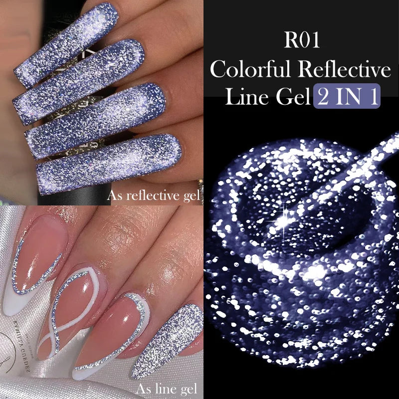 Product Image for Sandsberg |5ML Auroras Cat Magnetische Linie Gel Nagellack Glimmer Fairy Linienmalerei Gel Semi Permanentes UV Gel Nagelkunst Maniküre, 