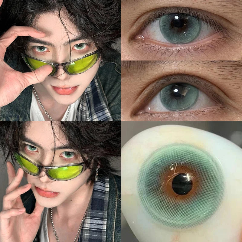 Product Image for Sandsberg | Neue 1 Paar natürlich gefärbte Kontaktlinsen für Augen 0~-8.00 Myopie-Linsen blaue Pupillenlinsen weiche modische Farblinsen, Chasing Cat 