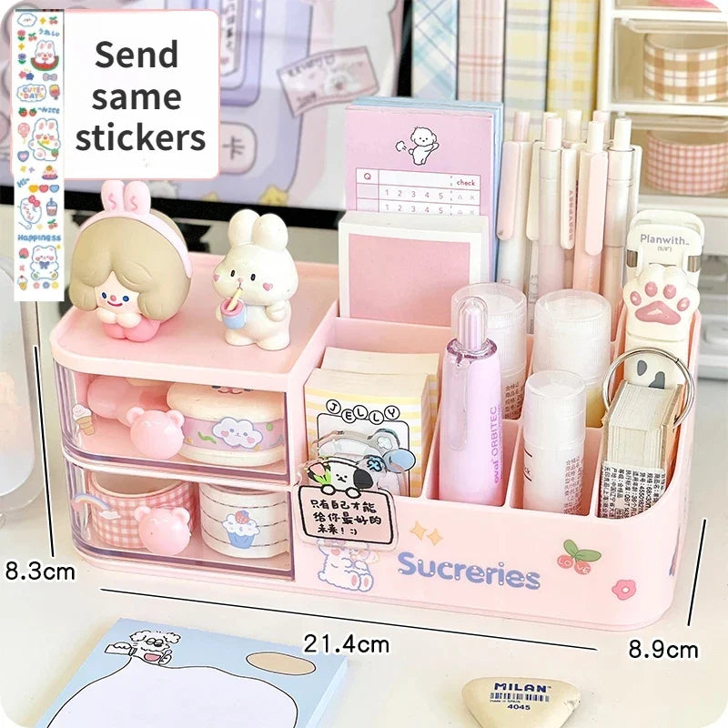 Product Image for Sandsberg | Im Kawaii Schreibtisch Organizer Aufbewahrungsbox Süßer Bärengriff Schublade Schreibwaren Stift Halter Haftnotizen Tape Aufbewahrungsbox 