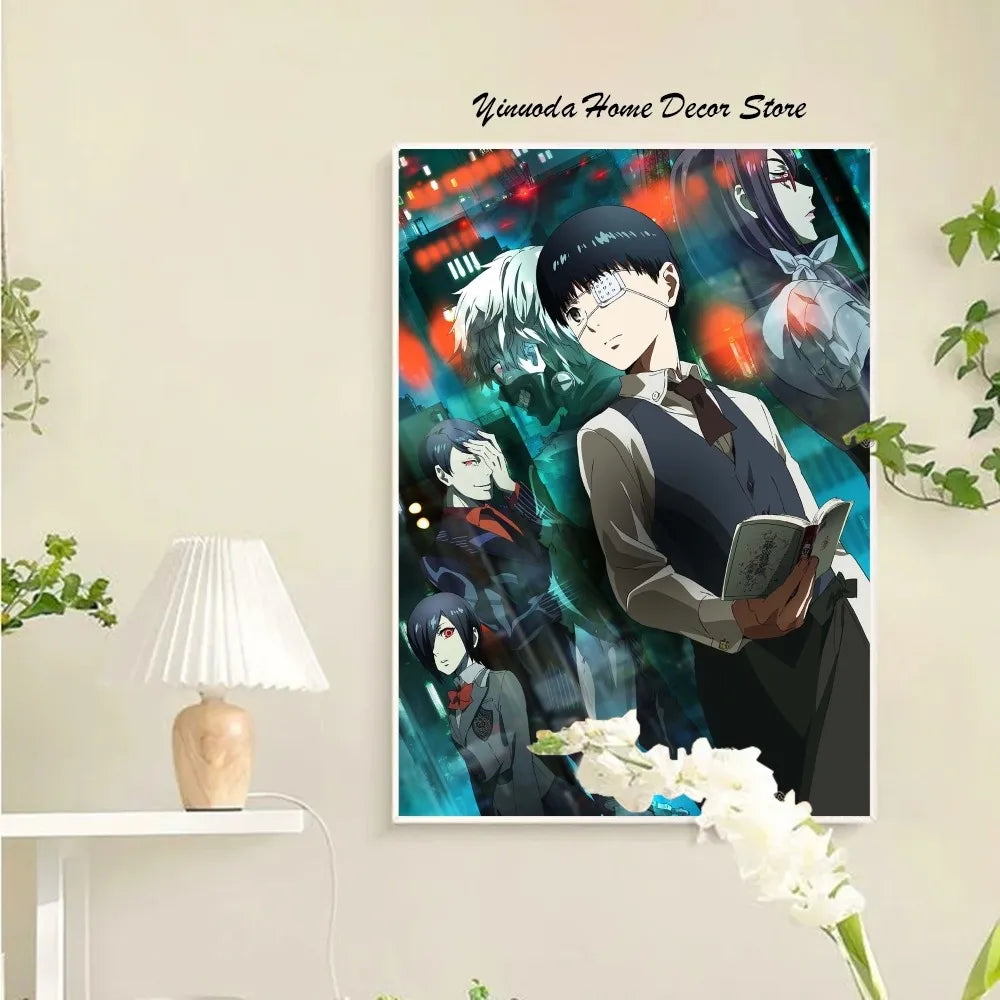 Product Image for Tokyo Ghoul Anime Poster Wandkunst Wohnkultur Raumdekoration Digitale Malerei Wohnzimmer Restaurant Küchenkunst, HEI-9 / 40x60cm ohne Rahmen