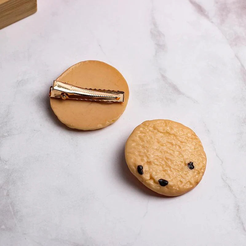 Product Image for Sandsberg | 5-delige DIY haarspeldenset met leuk voedselthema - Schattige hamburger, chips en koekjes ontwerpen voor kinderen, Cookie serie B