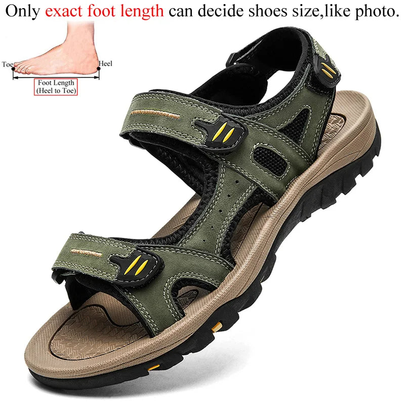Product Image for Sommer Klettverschluss Offene Zehen Sandalen Für Männer Outdoor Trekking Strand Schuhe Rutschfest, Grün / 42
